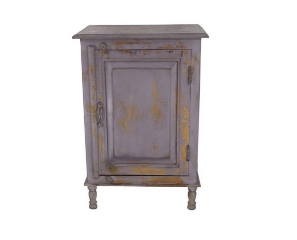 T1410 - I17 BEDSIDE TABLE GREY WASHED ACACIA 57x40x76